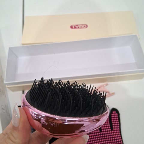 TYMO RING PLUS IONIC HAIR STRAIGHTENER BRUSH - PINK image 4