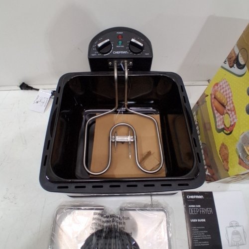 CHEFMAN 4.5QT JUMBO SIZE DEEP FRYER WITH TEMPERATURE CONTROL - STAINLESS STEEL/BLACK - (MODEL: RJ07-45-SS) image 3