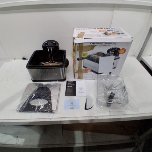 CHEFMAN 4.5QT JUMBO SIZE DEEP FRYER WITH TEMPERATURE CONTROL - STAINLESS STEEL/BLACK - (MODEL: RJ07-45-SS) image 4