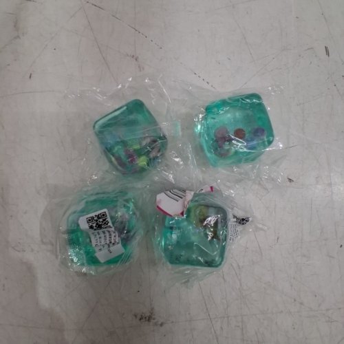 4 OCEAN-THEME SQUISHY SENSORY CUBES - 2" X 2" - TRANSLUCENT TEAL image 2