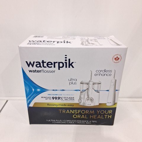 WATERPIK ULTRA PLUS & CORDLESS ENHANCE WATER FLOSSER COMBO PACK - WHITE (MODEL: 2702338) image 2