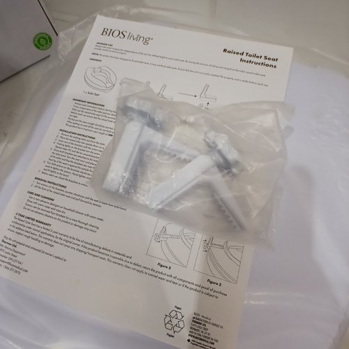BIOS LIVING 4" RAISED TOILET SEAT WITH LID - WHITE (MODEL: 59057L) image 3