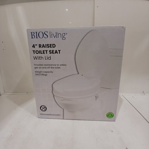 BIOS LIVING 4" RAISED TOILET SEAT WITH LID - WHITE (MODEL: 59057L) image 4