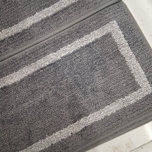 15PK COSY HOMEER CARPET BORDER RUGS FOR STAIRS - 9" X 28"- GRAY AND IVORY image 3
