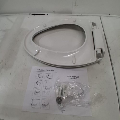 AUNSFFER ELONGATED TOILET SEAT - 18.5", SOFT CLOSE - WHITE image 3