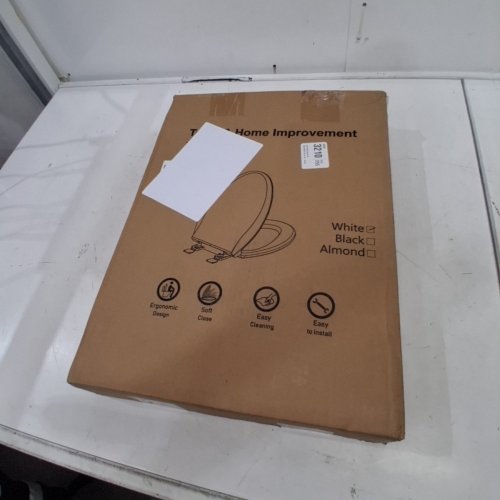 AUNSFFER ELONGATED TOILET SEAT - 18.5", SOFT CLOSE - WHITE image 4