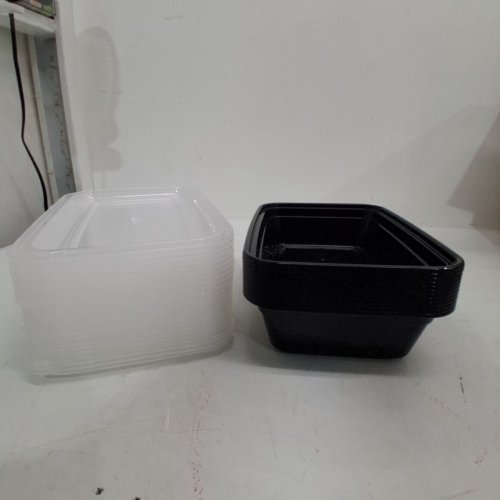 34PC MAINSTAYS MEAL PREP FOOD STORAGE CONTAINERS - 33.8 OZ - BLACK/CLEAR image 3