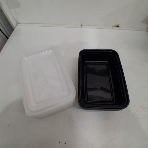 34PC MAINSTAYS MEAL PREP FOOD STORAGE CONTAINERS - 33.8 OZ - BLACK/CLEAR image 4