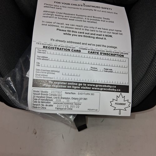 GRACO EASYTURN 360 2-IN-1 CONVERTIBLE CAR SEAT - BLACK/GREY (MODEL: 2227897) image 6