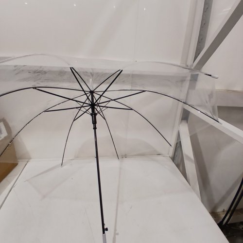28PK TRANSPARENT UMBRELLAS WITH EUROPEAN J HOOK - 41" X 28" - CLEAR image 3