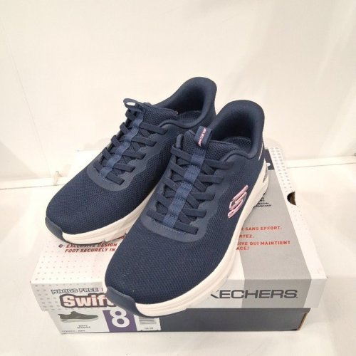 WOMEN'S SKECHERS HANDS FREE SWIFT FIT SLIP ON SNEAKERS - 8 - NAVY BLUE (STYLE: 179326CS / 2566408) image 2