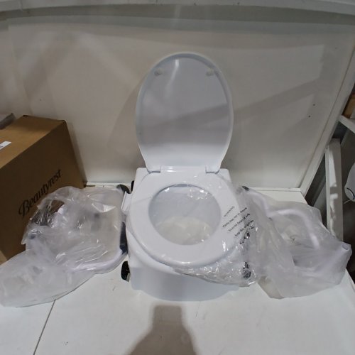 3-LEVEL ADJUSTABLE HEIGHT RAISED TOILET SEAT WITH ARMS & 300 LBS LOAD CAPACITY - 19.1" X 22.05" X 14.8" - WHITE (MODEL: SC7060H) image 2