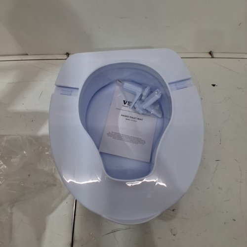 RAISED TOILET SEAT WITH SCREW ROD LOCKING - 4" RAISED HEIGHT - 300LBS MAX CAPACITY - WHITE (MODEL: FBL760600) image 2