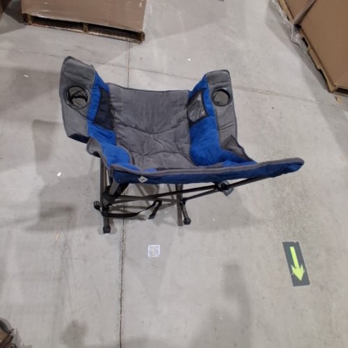 SUNNYFEEL OVERSIZED FOLDING PADDED CAMPING ROCKING CHAIR - 500LB MAX - BLUE SUEDE (MODEL: AC2026D) image 3