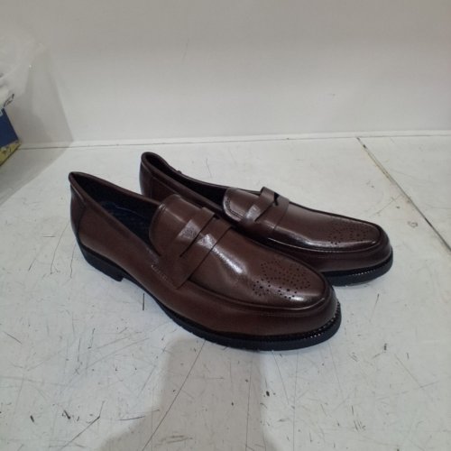 MENS BRITISH STYLE BREATHABLE LEATHER LOAFER SHOE - 12 - BROWN image 3