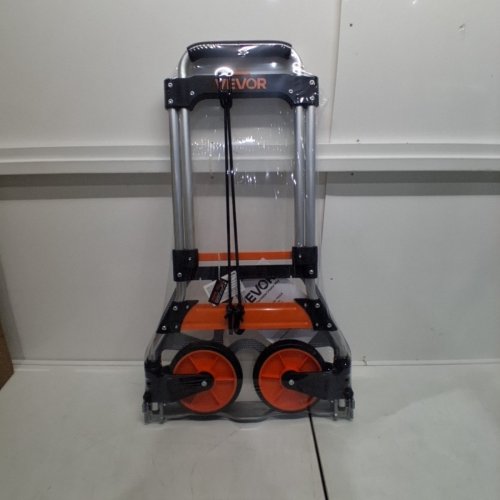 VEVOR FOLDING HAND TRUCK DOLLY - 305LBS CAPACITY - ORANGE / GREY (MODEL: GZS100AT) image 2