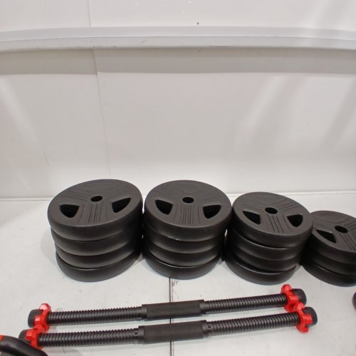 20PC FEIERDUN ADJUSTABLE FREE WEIGHT DUMBBELL SET KETTLEBELL - RED / BLACK image 3