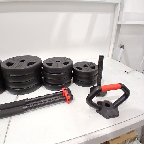 20PC FEIERDUN ADJUSTABLE FREE WEIGHT DUMBBELL SET KETTLEBELL - RED / BLACK image 4