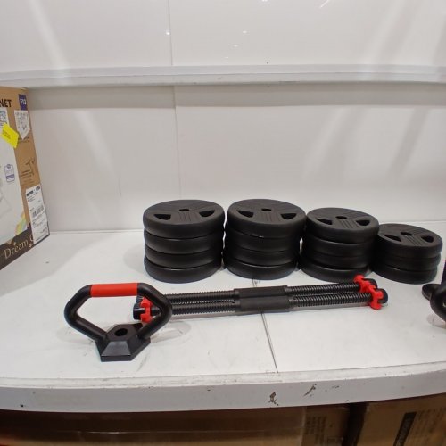 20PC FEIERDUN ADJUSTABLE FREE WEIGHT DUMBBELL SET KETTLEBELL - RED / BLACK image 5