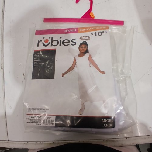 3PC GIRLS RUBIES ANGEL COSTUME - MEDIUM 8-10 - WHITE (STYLE: 887749) image 2