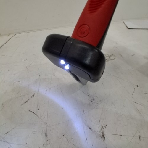 4-IN-1 PORTABLE CAR CANE HANDLE WITH LED FLASHLIGHT GLASS BREAKER AND BELT CUTTER - RED/BLACK image 2