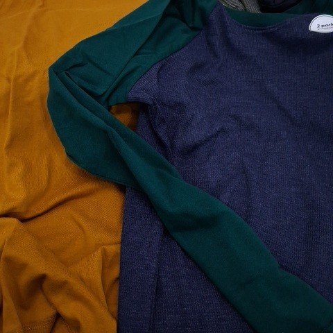 2PK BOY'S GEORGE LONG-SLEEVE T-SHIRT - EXTRA LARGE - NAVY/GREEN/YELLOW image 2