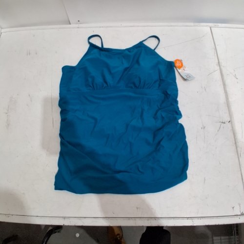 WOMENS HIGH NECK TANKINI TOP ONLY - 2XL - TEAL image 2