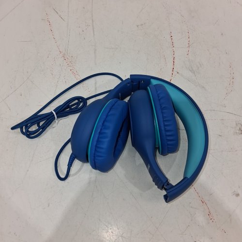 KID'S MPOW CH6S WIRED OVER-EAR HEADPHONES WITH 85DB/94DB VOLUME LIMITER AND IN-LINE MIC - NAVY BLUE/GREEN (MODEL: BH297BS) image 2