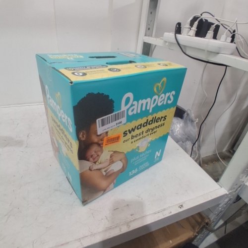 136PK PAMPERS SWADDLERS DIAPERS - NEWBORN SIZE image 2