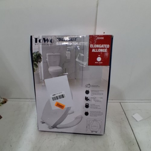 TOWO ELONGATED OPEN FRONT TOILET SEAT- 18.11" -WHITE (MODEL: 180498) image 4