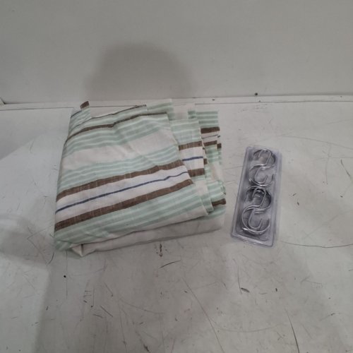 THRESHOLD TEXTURED STRIPE SHOWER CURTAIN SET -72" X 72" - MULTICOLOR MONDADORI image 3