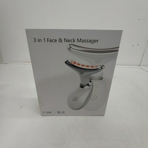 GILUKIYU FACE AND NECK MASSAGER WITH 3 COLOUR MODES FOR THERMAL, VIBRATION, AND MONOCURRENT - 2.5W - WHITE (MODEL: ES-1081) image 3