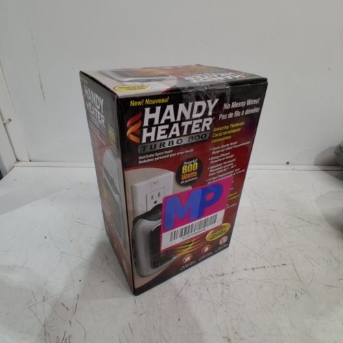 HANDY HEATER TURBO 800 WALL OUTLET SPACE HEATER WITH TIMER AND DIGITAL DISPLAY - 60°F TO 90°F - SILVER/BLACK image 4