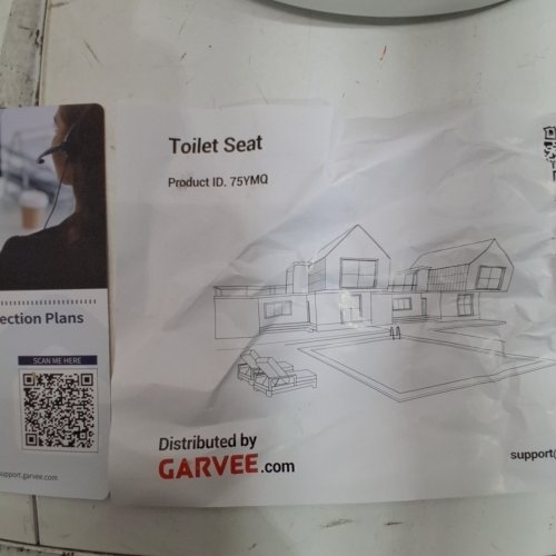 2PK GARVEE ELONGATED TOILET SEAT QUICK RELEASE HINGES SLOW CLOSE - 17" - WHITE (MODEL:75YMQ) image 2