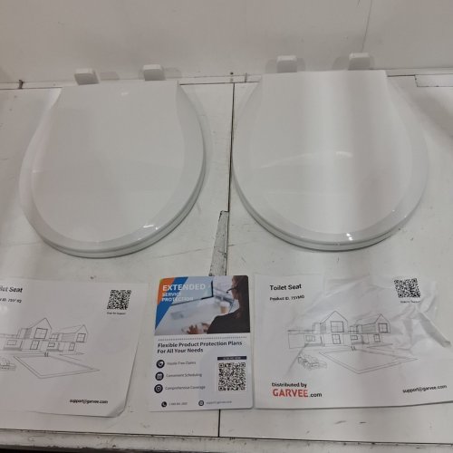 2PK GARVEE ELONGATED TOILET SEAT QUICK RELEASE HINGES SLOW CLOSE - 17" - WHITE (MODEL:75YMQ) image 3
