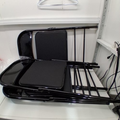 4PK CAMP SOLUTIONS METAL FOLDING CHAIRS WITH PADDED SEATS - BLACK (MODEL: CL01409-YB-CA) image 2