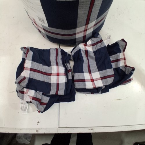 3PC TOMMY HILFIGER COMFORTER SET WITH 2 PILLOW SHAMS - KING - WHITE/NAVY BLUE/RED PLAID (STYLE: 1976202) image 3