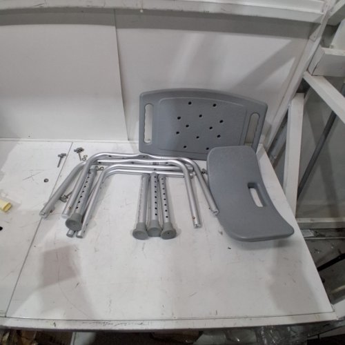 MEDLINE GUARDIAN DELUXE ALUMINUM BATH CHAIR - 400LB CAP - GREY (MODEL: G2-101KRX1) image 2