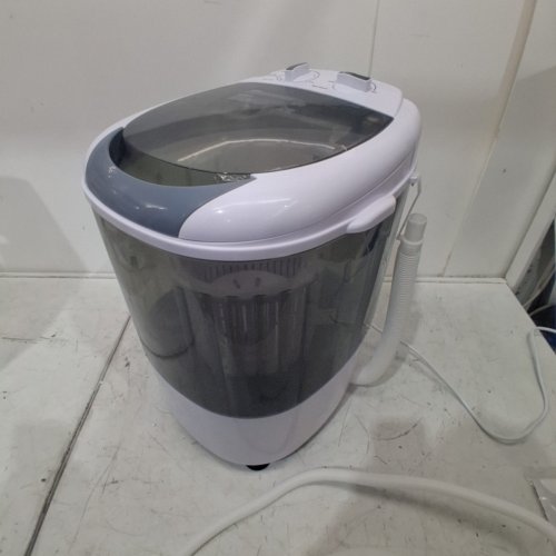 COSTWAY PORTABLE MINI SEMI-AUTOMATIC WASHING MACHINE - 5.5LBS CAPACITY - WHITE/GREY (MODEL: FP10950US-GR) image 4