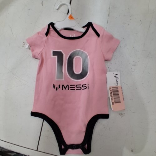 GIRLS MESSI SHORT SLEEVE BABY ONSIE - 12-18M - PINK image 2