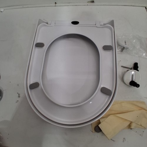 SADALAK D SHAPED ELONGATED TOILET SEAT WITH SLOW CLOSE - WHITE (MODEL: GD-D015) image 4