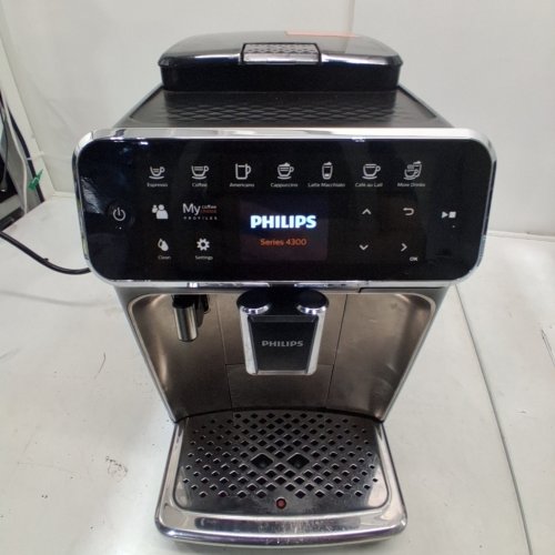 PHILIPS 4300 SERIES LATTEGO FULLY AUTOMATIC ESPRESSO MACHINE WITH BUILT-IN GRINDER & MILK FROTHER - MATTE BLACK/SILVER (MODEL: EP4347/94) image 2