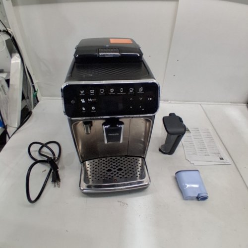 PHILIPS 4300 SERIES LATTEGO FULLY AUTOMATIC ESPRESSO MACHINE WITH BUILT-IN GRINDER & MILK FROTHER - MATTE BLACK/SILVER (MODEL: EP4347/94) image 4