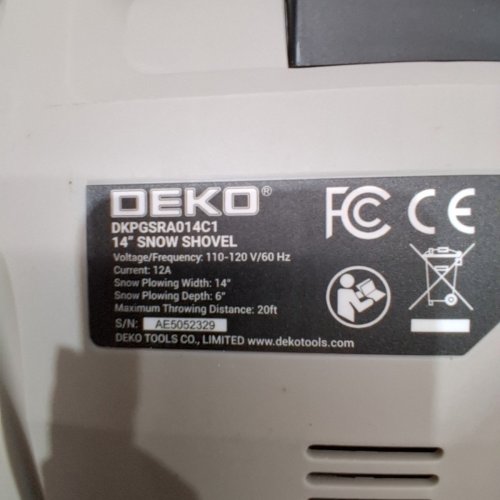 DEKOPRO CORDED ELECTRIC SNOW SHOVEL - 14" SNOW CLEARANCE - 6FT CLEARING DEPTH - 1500W (MODEL: SNOW BLOWER) image 5