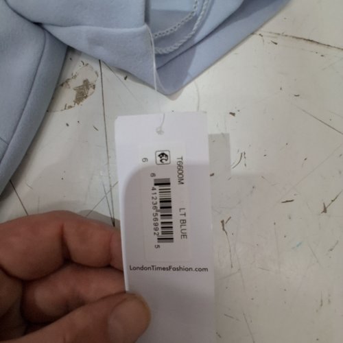 WOMEN'S LONDON TIMES SHORT SLEEVE BOW FRONT DRESS - SIZE 6 - LIGHT BLUE (STYLE: T6600) image 4