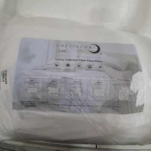 2PK COZSINOOR HOTEL QUALITY MICROFIBER BED PILLOWS - QUEEN SIZE - WHITE image 3