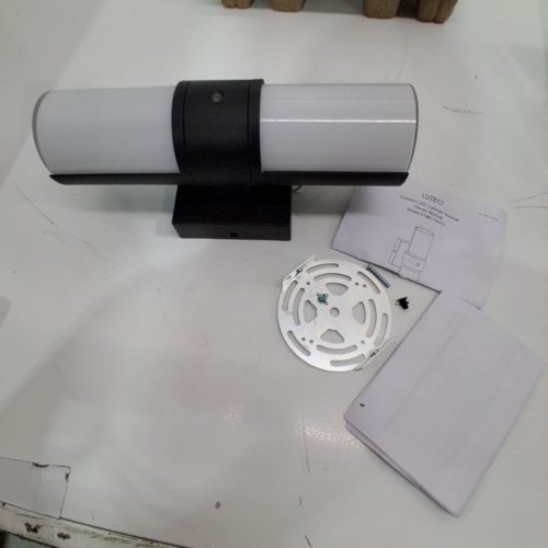 LUTEC 2-IN-1 DESIGN OUTDOOR LED CYLINDER WALL SCONCE - 11.2" X 4.9" X 4.3" - 16.5W 800LM 3000K - BLACK/WHITE (MODEL: 1770737) image 2