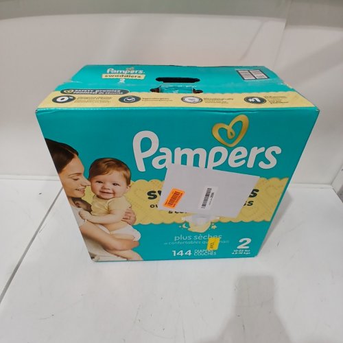 144PK PAMPERS SWADDLERS DISPOSABLE DIAPERS - SIZE 2 (10LBS -22LBS) image 2