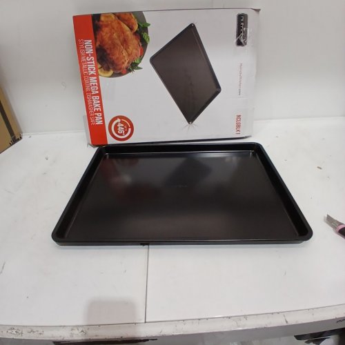 NUTRICHEF NON-STICK MEGA BAKE PAN - DISHWASHER SAFE - 22" X 16" - CARBON STEEL METAL ALLOY (MODEL: NCLGBLK1) image 2