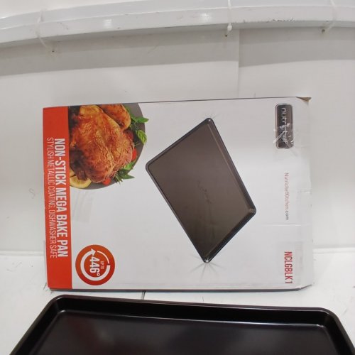 NUTRICHEF NON-STICK MEGA BAKE PAN - DISHWASHER SAFE - 22" X 16" - CARBON STEEL METAL ALLOY (MODEL: NCLGBLK1) image 3